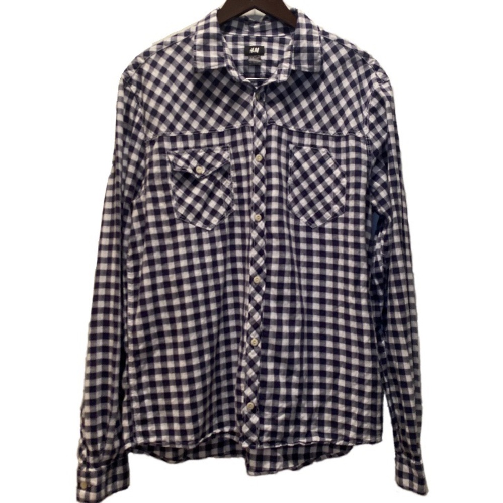 EUC H&M Gingham Button Down Shirt Size Extra Large